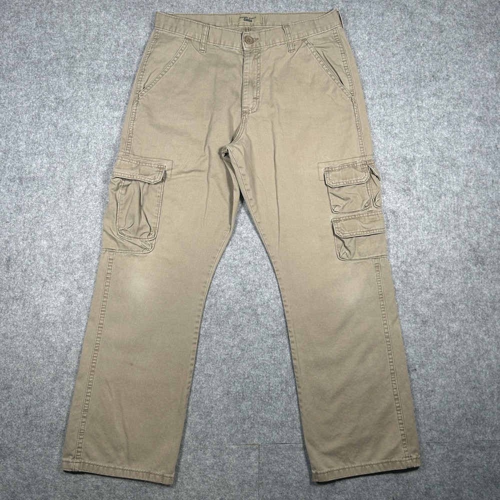 Wrangler Cargo Pants Mens 32x30 Beige Khaki Straight‎ Leg Military Style